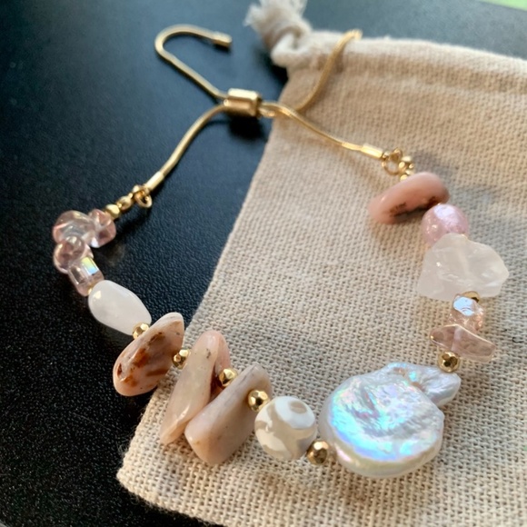 Dainty Pull Tie Adjustable Stone Bracelet - Picture 5 of 6